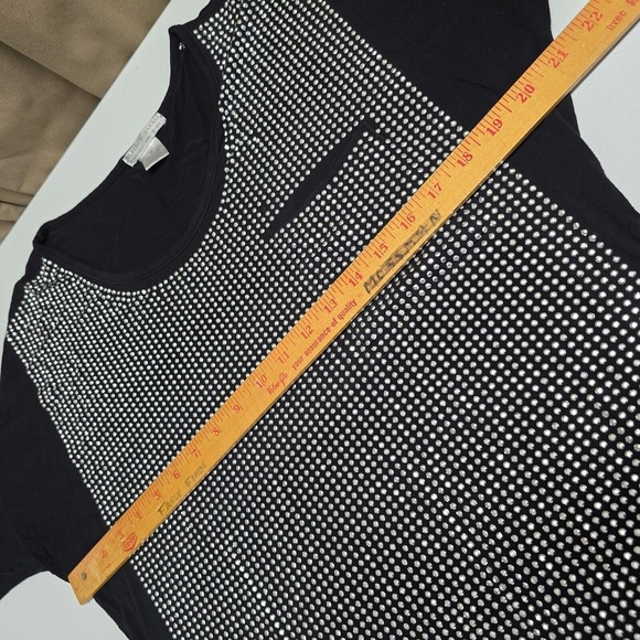 Alberto Makali Top Womens Medium Black Long Sleeve Metallic Studs Punk Gothic - Picture 8 of 12